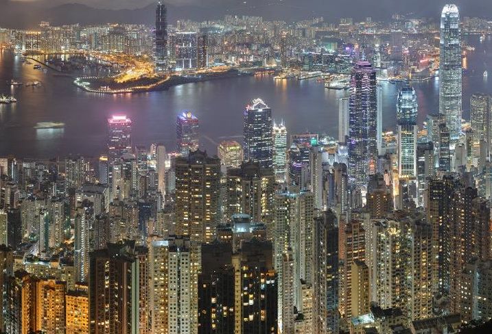 Skyline de oficinas de Hong Kong