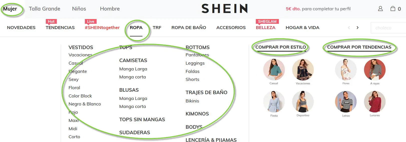 Shein catalogo – inventario